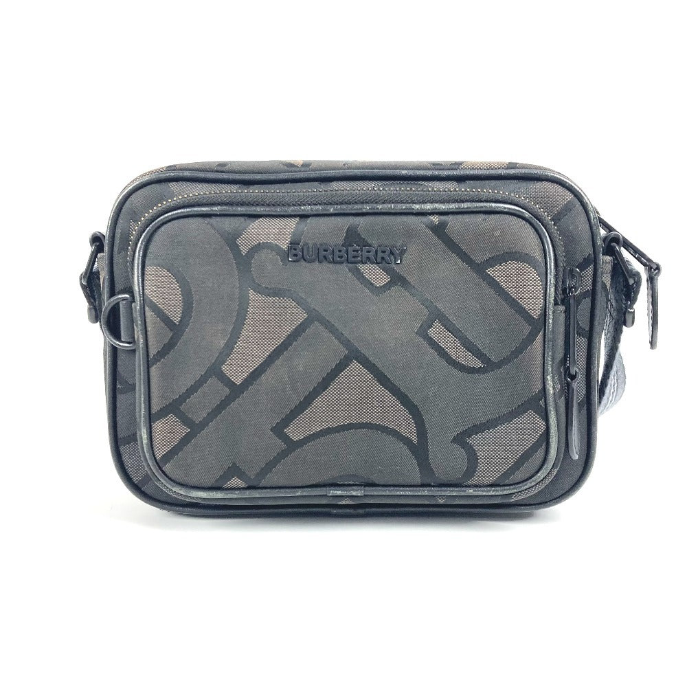 BURBERRY 8043708 TB logo Bag Pochette Crossbody Shoulder Bag Nylon canvas Gray Based/BlackBased Used