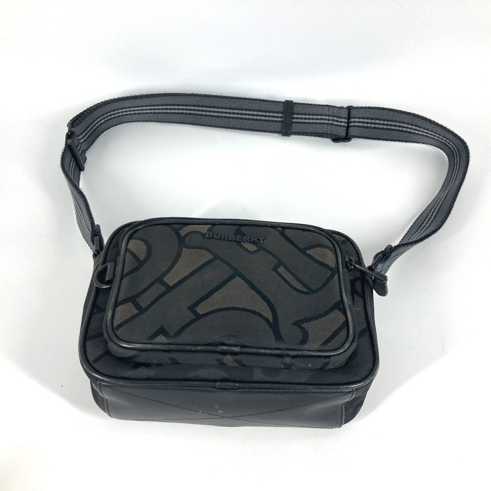 BURBERRY 8043708 TB logo Bag Pochette Crossbody Shoulder Bag Nylon canvas Gray Based/BlackBased Used