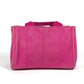 PRADA Canapa logo Bag Tote Bag Hand Bag Canvas pink/White Used