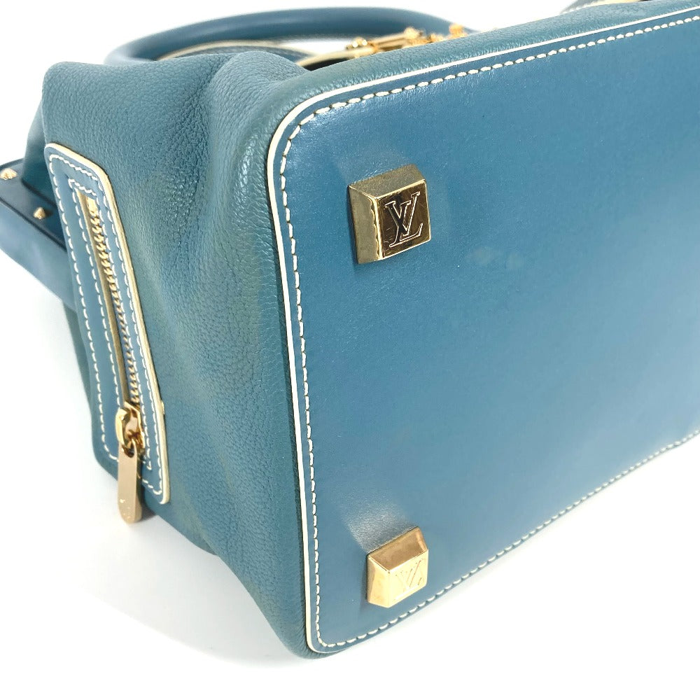 LOUIS VUITTON M91807 Suhali Angenieux PM Tote Bag with Studs, Suhali Leather, Women's, Blue