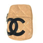 CHANEL A26732 カンボンライン CC ココマーク ロゴ タバコケース ポーチ シガレットケース レザー ユニセックス ベージュ