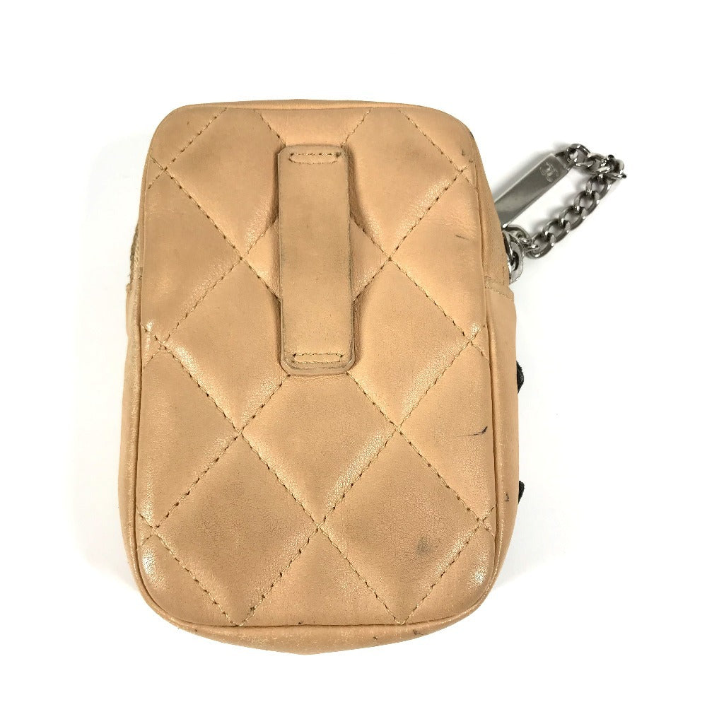 CHANEL A26732 カンボンライン CC ココマーク ロゴ タバコケース ポーチ シガレットケース レザー ユニセックス ベージュ