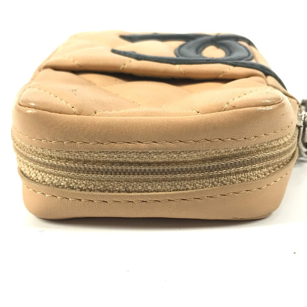 CHANEL A26732 カンボンライン CC ココマーク ロゴ タバコケース ポーチ シガレットケース レザー ユニセックス ベージュ