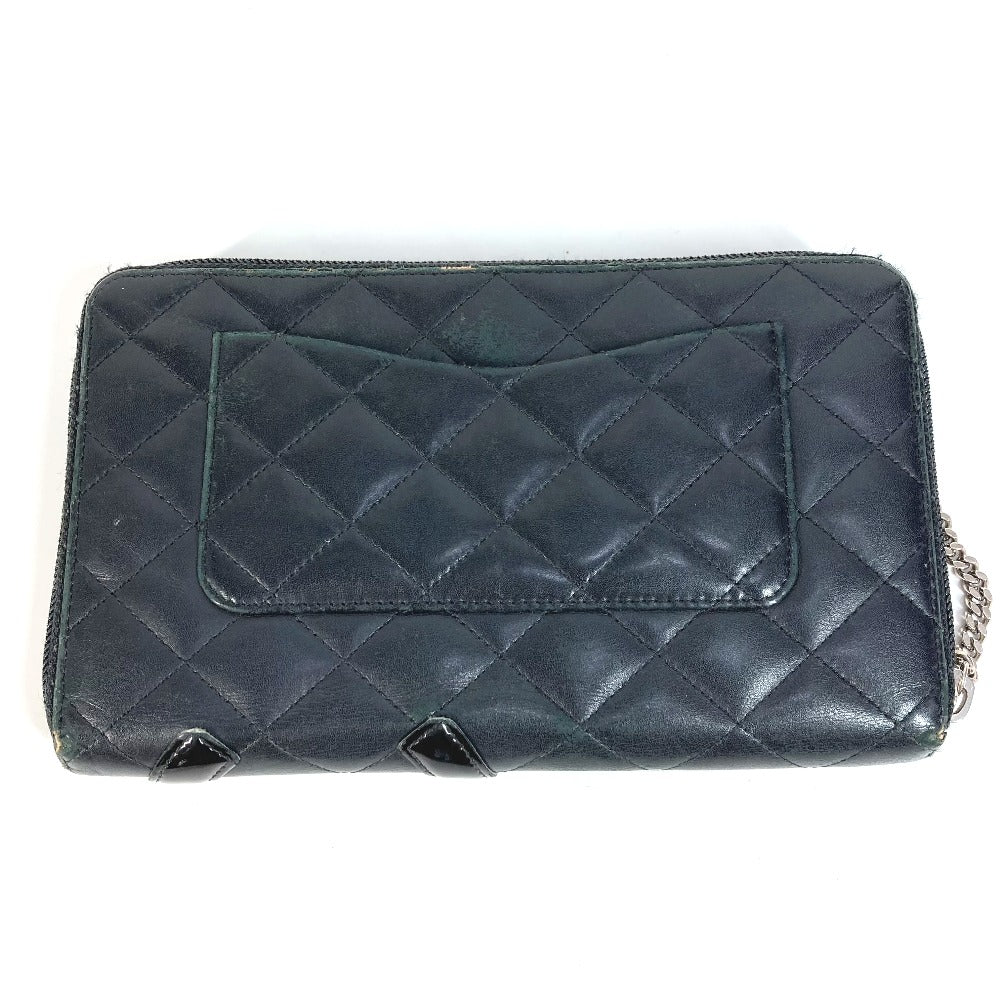 CHANEL A26710 カンボンライン トラベルケース CC ココマーク ラウンドファスナー 長財布 レザー レディース ブラック