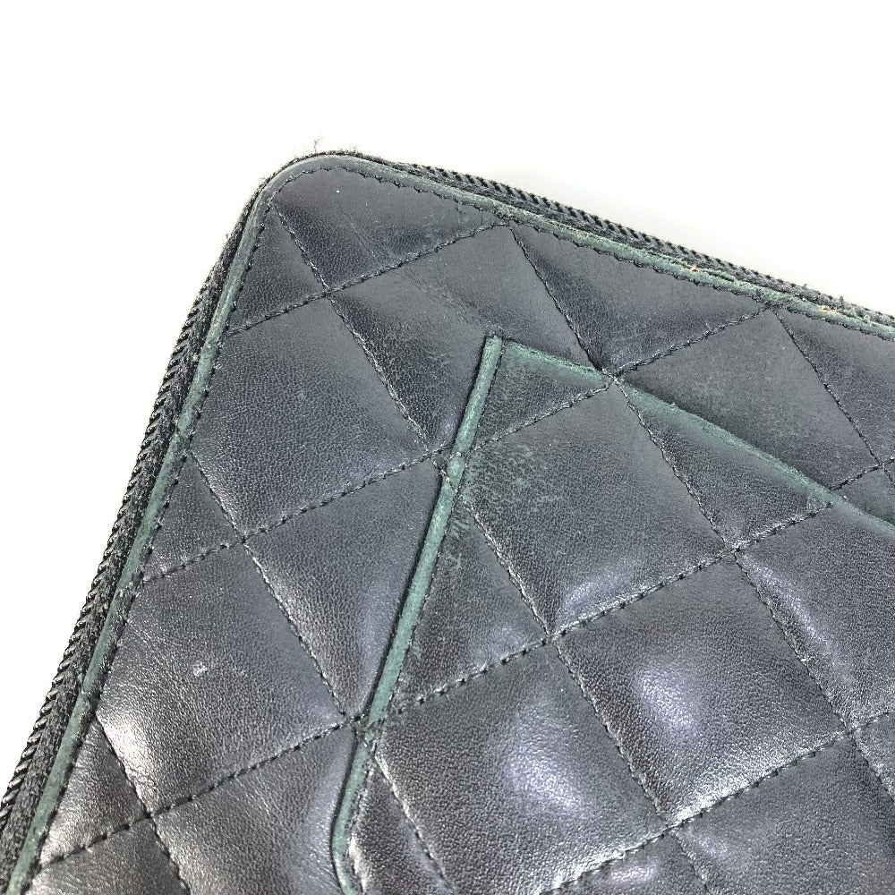 CHANEL A26710 カンボンライン トラベルケース CC ココマーク ラウンドファスナー 長財布 レザー レディース ブラック