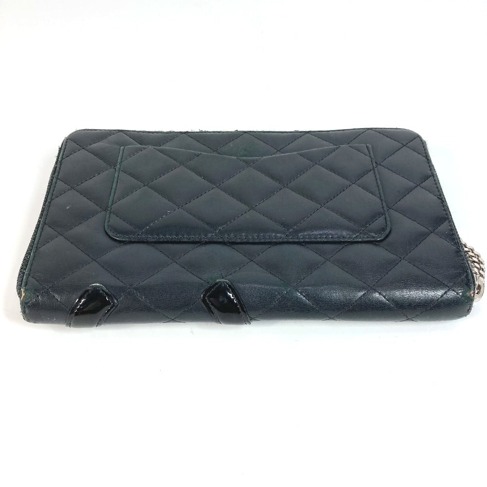 CHANEL A26710 カンボンライン トラベルケース CC ココマーク ラウンドファスナー 長財布 レザー レディース ブラック
