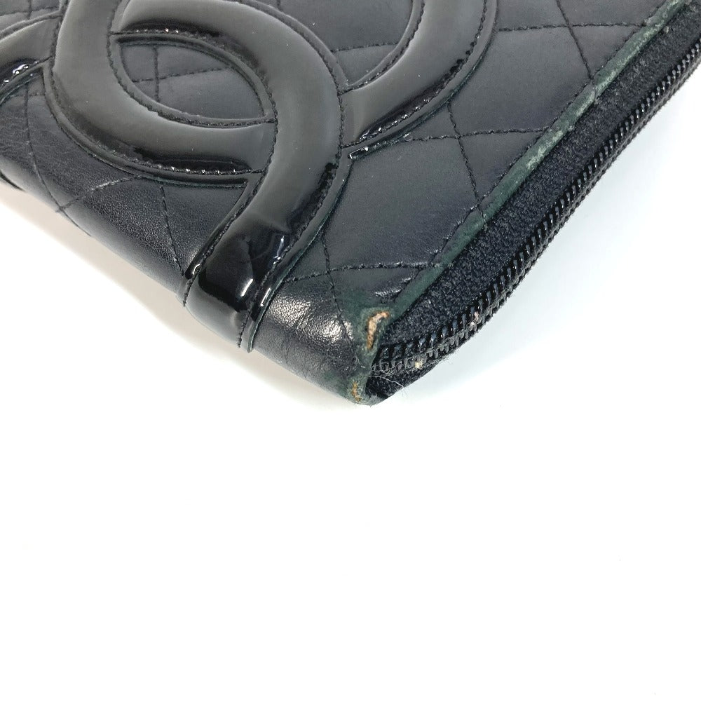 CHANEL A26710 カンボンライン トラベルケース CC ココマーク ラウンドファスナー 長財布 レザー レディース ブラック