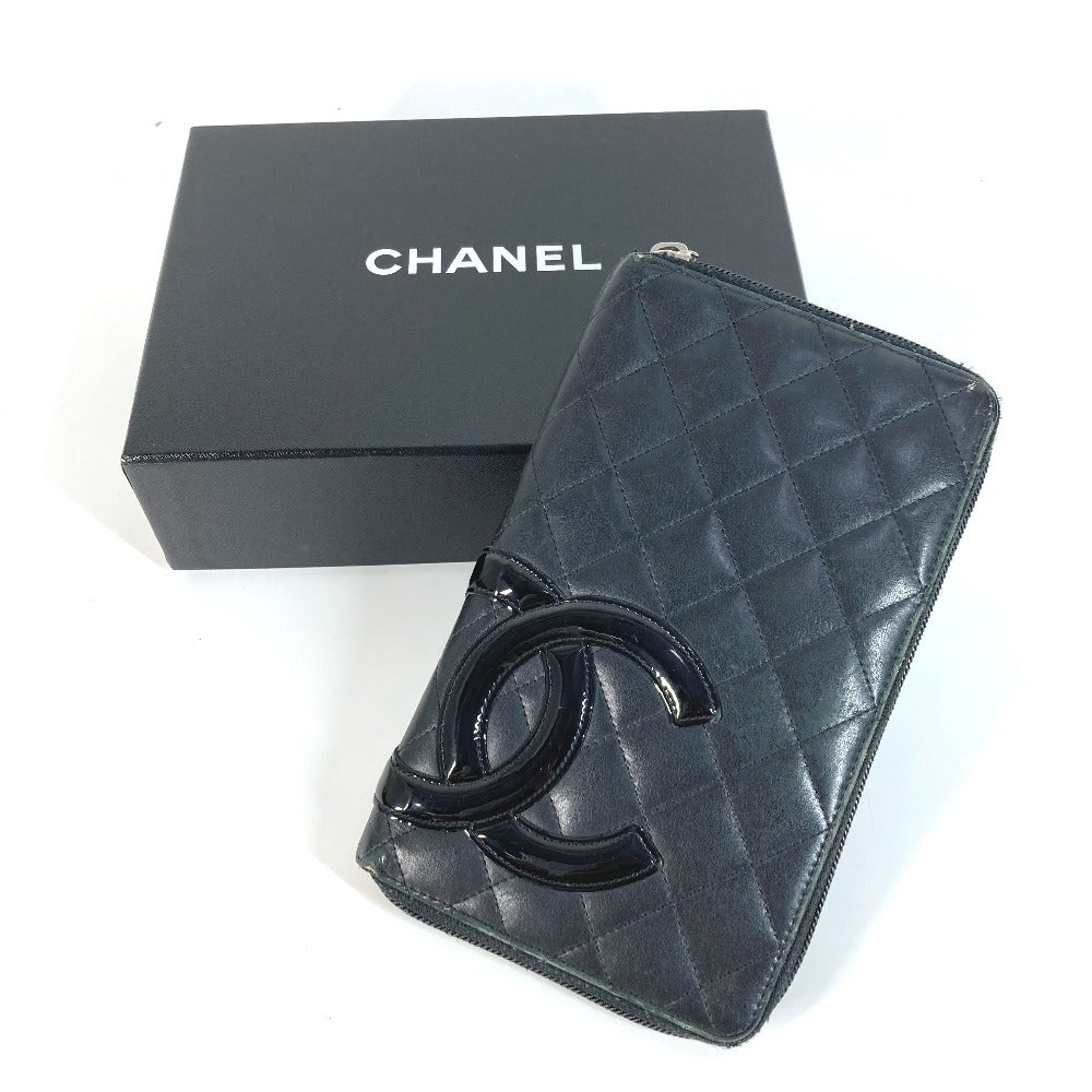 CHANEL A26710 カンボンライン トラベルケース CC ココマーク ラウンドファスナー 長財布 レザー レディース ブラック