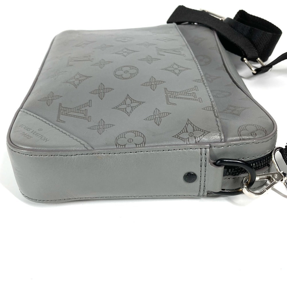 LOUIS VUITTON M46104 Monogram Shadow Duo Messenger Bag, Crossbody Bag, Clutch Bag, Shoulder Bag, Monogram Shadow Leather, Unisex, Gray