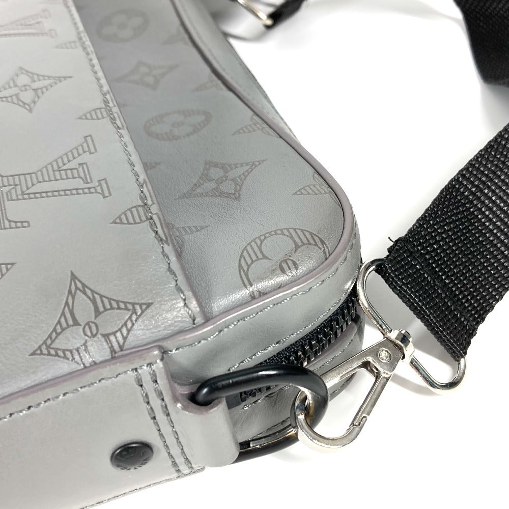 LOUIS VUITTON M46104 Monogram Shadow Duo Messenger Bag, Crossbody Bag, Clutch Bag, Shoulder Bag, Monogram Shadow Leather, Unisex, Gray
