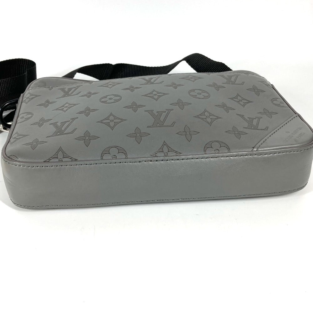 LOUIS VUITTON M46104 Monogram Shadow Duo Messenger Bag, Crossbody Bag, Clutch Bag, Shoulder Bag, Monogram Shadow Leather, Unisex, Gray