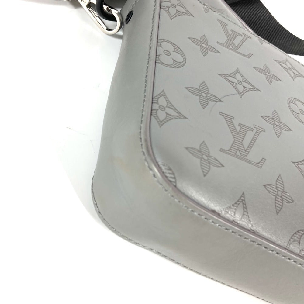 LOUIS VUITTON M46104 Monogram Shadow Duo Messenger Bag, Crossbody Bag, Clutch Bag, Shoulder Bag, Monogram Shadow Leather, Unisex, Gray