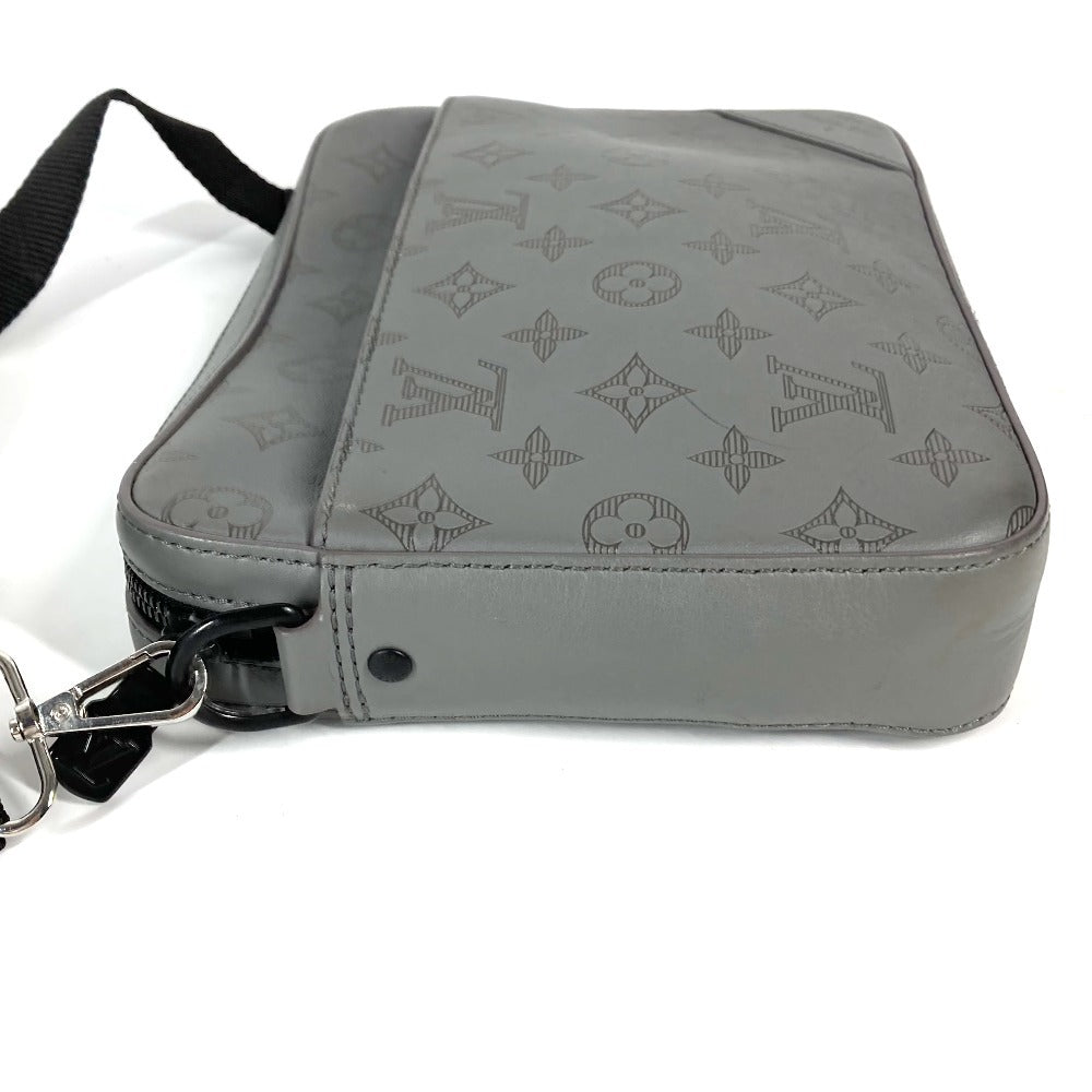 LOUIS VUITTON M46104 Monogram Shadow Duo Messenger Bag, Crossbody Bag, Clutch Bag, Shoulder Bag, Monogram Shadow Leather, Unisex, Gray