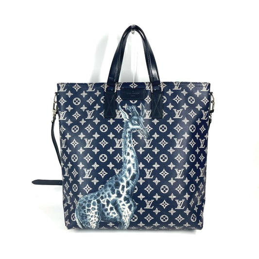 LOUIS VUITTON M54127 モノグラムサバンナ ジェイク アンド ディノス チャップマン 2WAYバッグ ショルダーバッグ 斜め掛け トートバッグ モノグラムサバンナキャンバス ユニセックス アンクル ネイビー