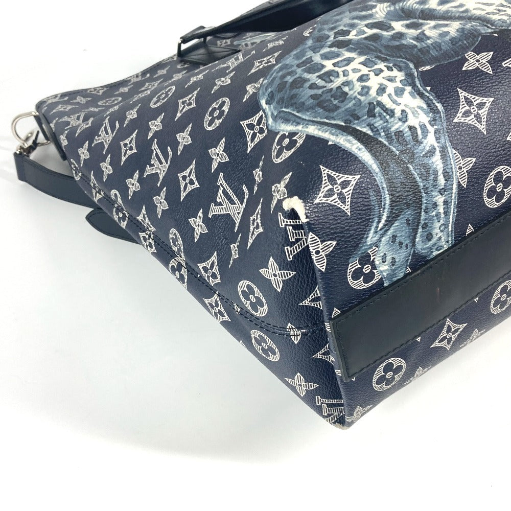 LOUIS VUITTON M54127 モノグラムサバンナ ジェイク アンド ディノス チャップマン 2WAYバッグ ショルダーバッグ 斜め掛け トートバッグ モノグラムサバンナキャンバス ユニセックス アンクル ネイビー