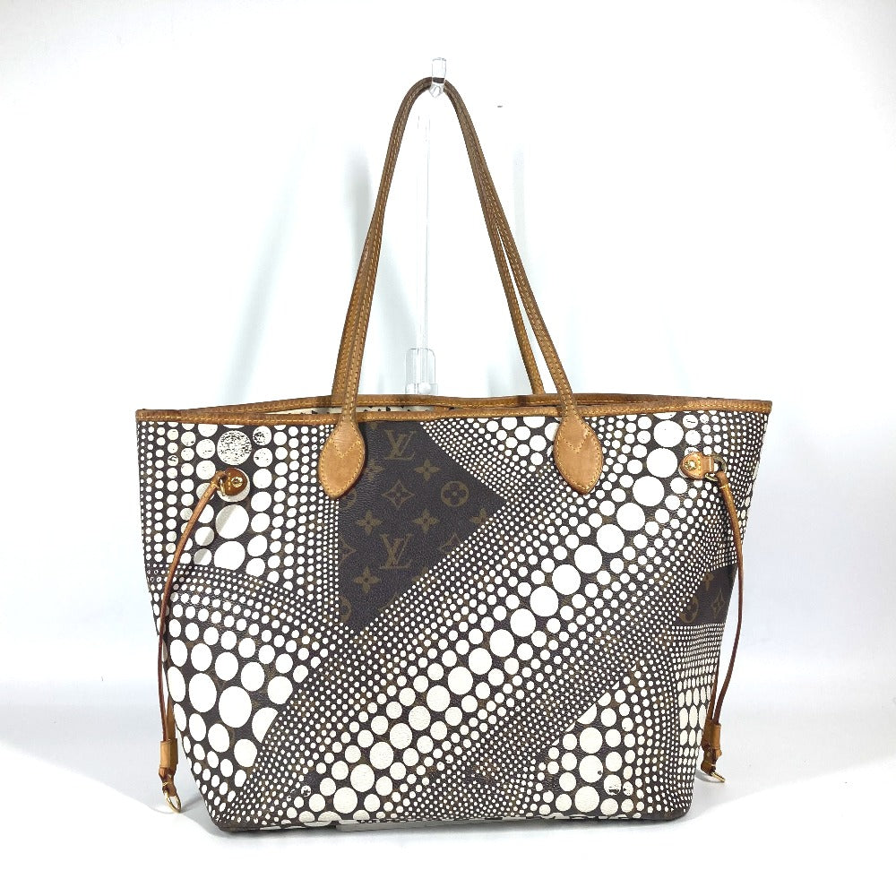LOUIS VUITTON M40684 モノグラム パンプキンドット ネヴァーフルMM カバン 草間彌生コラボ トートバッグ ショルダーバッグ モノグラムキャンバス レディース ホワイト