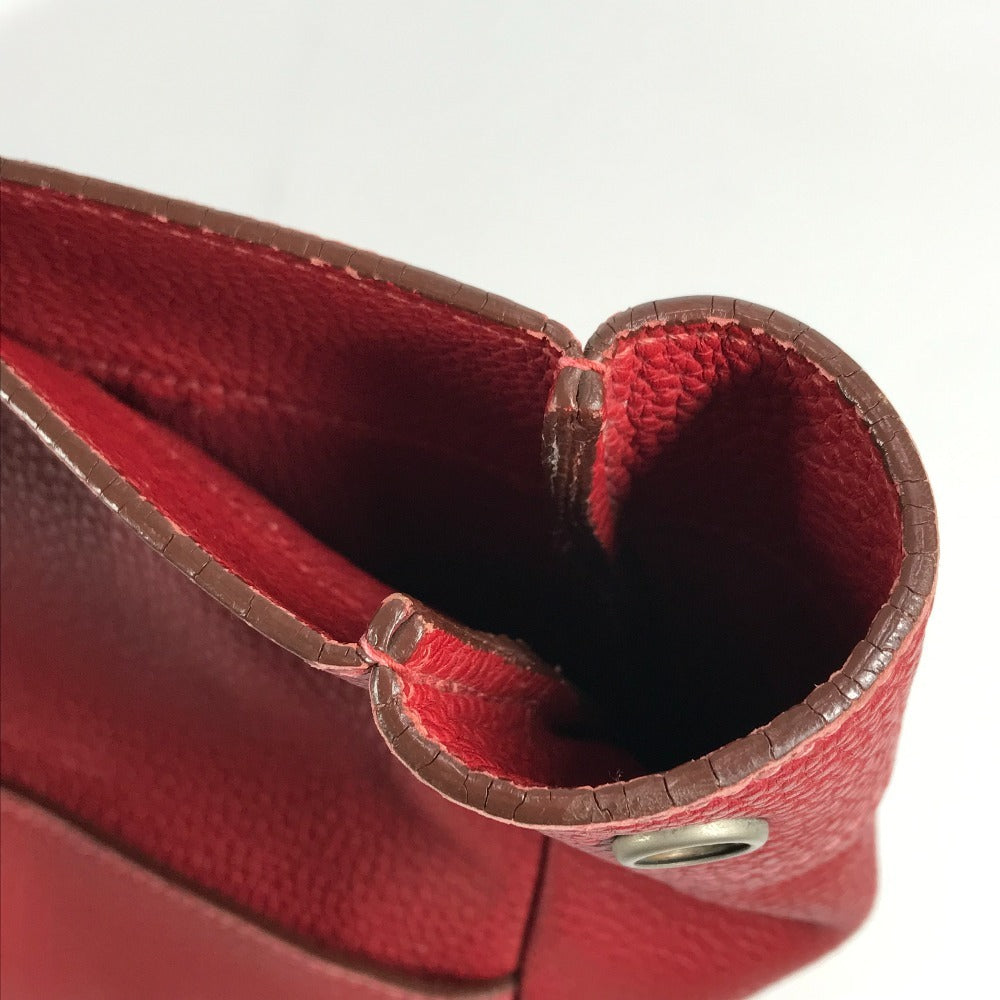 HERMES フールトゥMM トートバッグ オールレザー 革 カバン バッグ ハンドバッグ レザー ユニセックス レッド