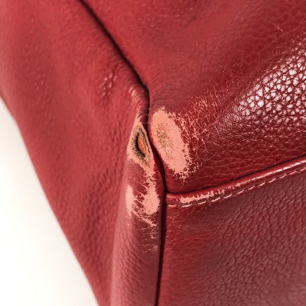 HERMES フールトゥMM トートバッグ オールレザー 革 カバン バッグ ハンドバッグ レザー ユニセックス レッド
