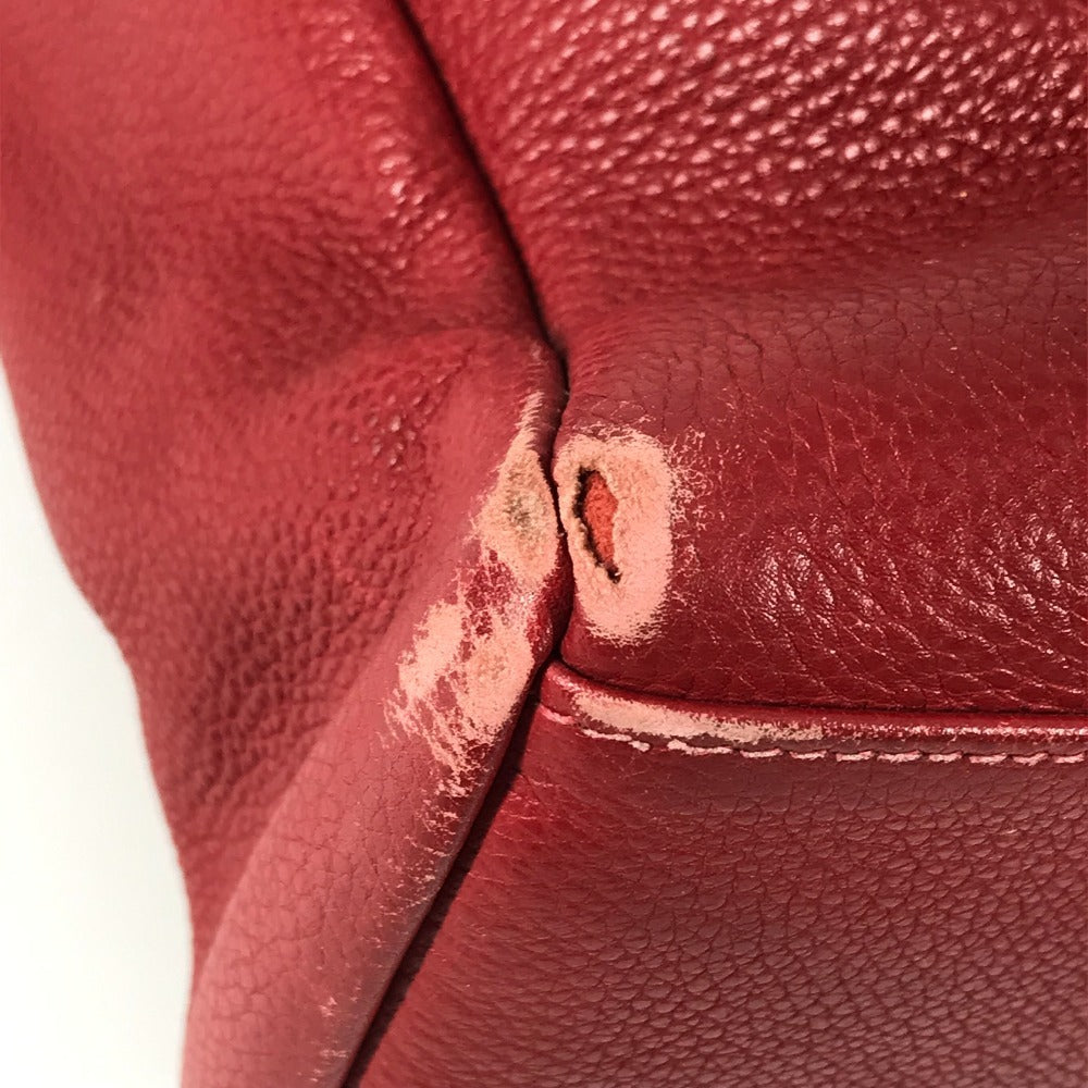 HERMES フールトゥMM トートバッグ オールレザー 革 カバン バッグ ハンドバッグ レザー ユニセックス レッド