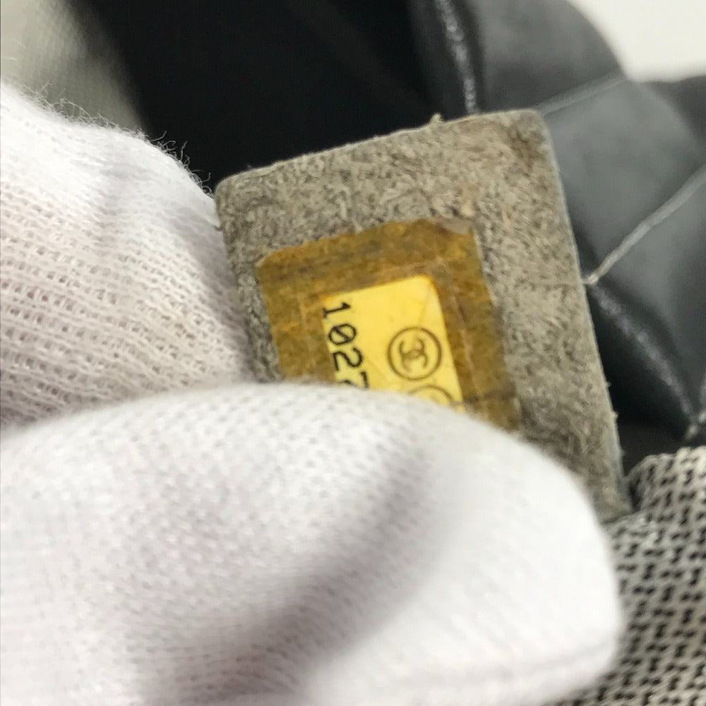 CHANEL CC ココマーク ロゴ ストライプ Wチェーン 肩掛け トートバッグ カバン バッグ ショルダーバッグ レザー レディース ブラック