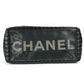 CHANEL CC ココマーク ロゴ ストライプ Wチェーン 肩掛け トートバッグ カバン バッグ ショルダーバッグ レザー レディース ブラック