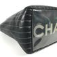 CHANEL CC ココマーク ロゴ ストライプ Wチェーン 肩掛け トートバッグ カバン バッグ ショルダーバッグ レザー レディース ブラック
