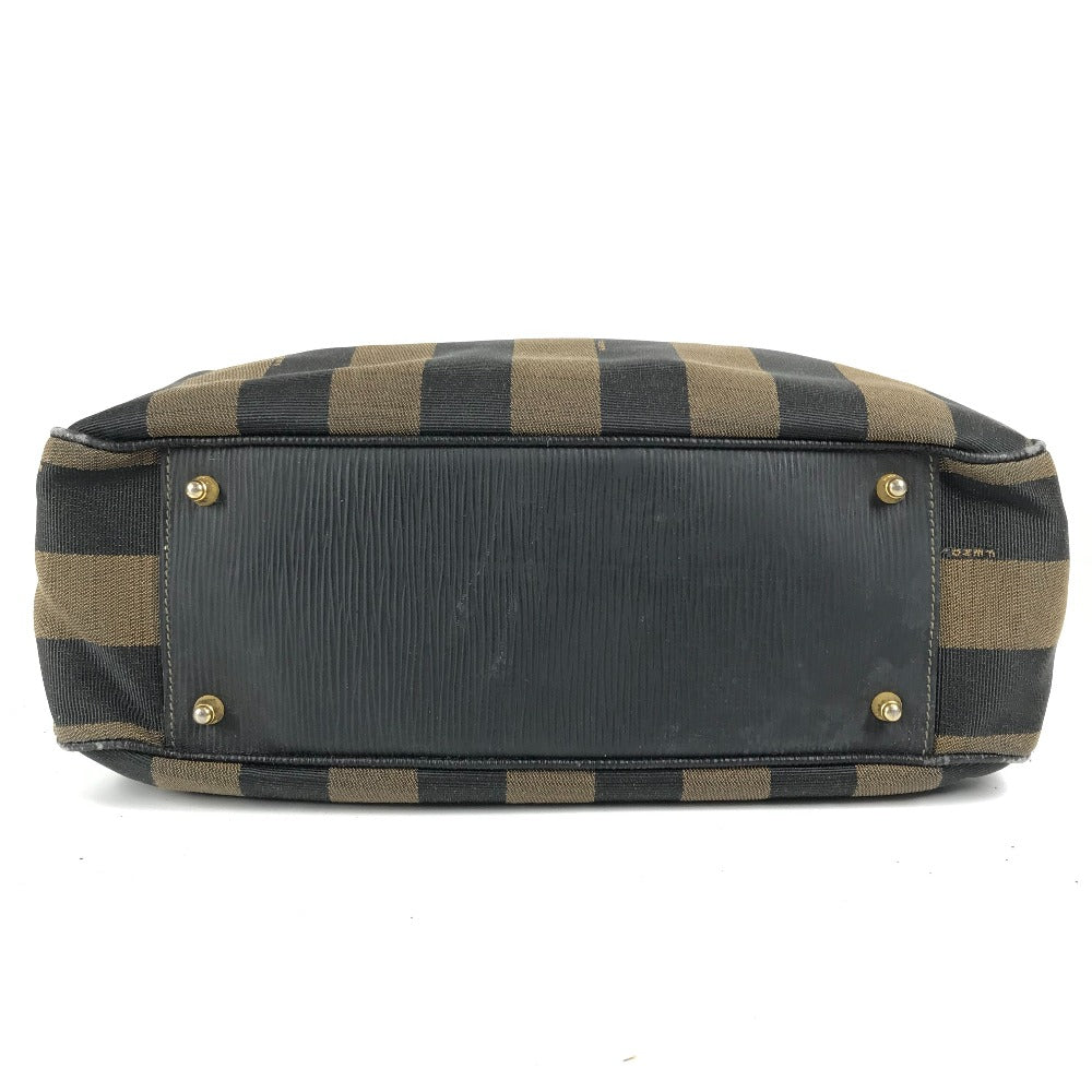 FENDI ヴィンテージ ペカン カバン ミニボストンバッグ ショルダーバッグ 肩掛け ハンドバッグ レザー/キャンバス レディース ブラック