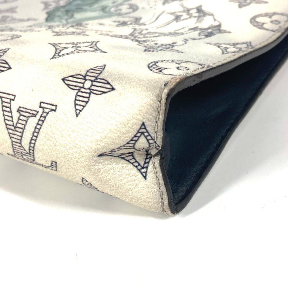 LOUIS VUITTON M66649 モノグラムサバンナ チャップマンブラザーズ ポシェット・ヴォワヤージュ GM ポーチ カバン セカンドバッグ クラッチバッグ レザー ユニセックス ネイビー