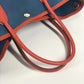 HERMES ガーデンパー ティTPM カバン ハンドバッグ バイカラー トートバッグ レザー/キャンバス レディース ブルー