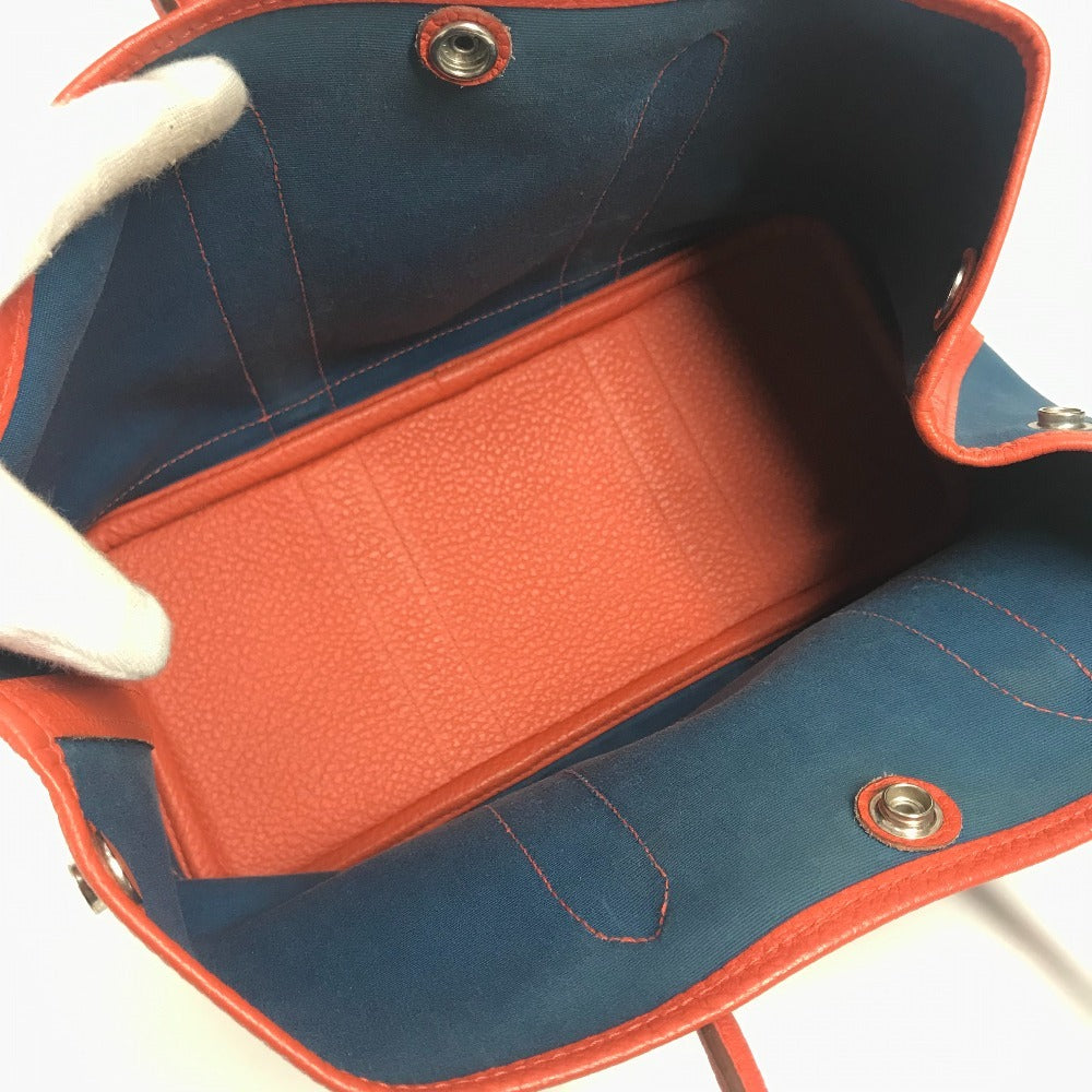 HERMES ガーデンパー ティTPM カバン ハンドバッグ バイカラー トートバッグ レザー/キャンバス レディース ブルー