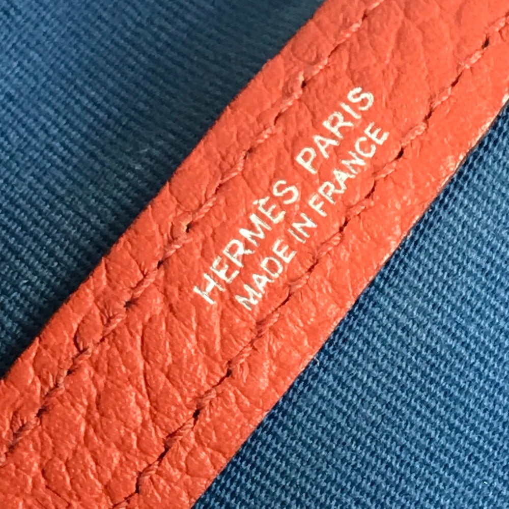 HERMES ガーデンパー ティTPM カバン ハンドバッグ バイカラー トートバッグ レザー/キャンバス レディース ブルー