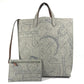 HERMES Karimi GM Shoulder Bag with Pouch, Felt Tote Bag, Women's, Gray
