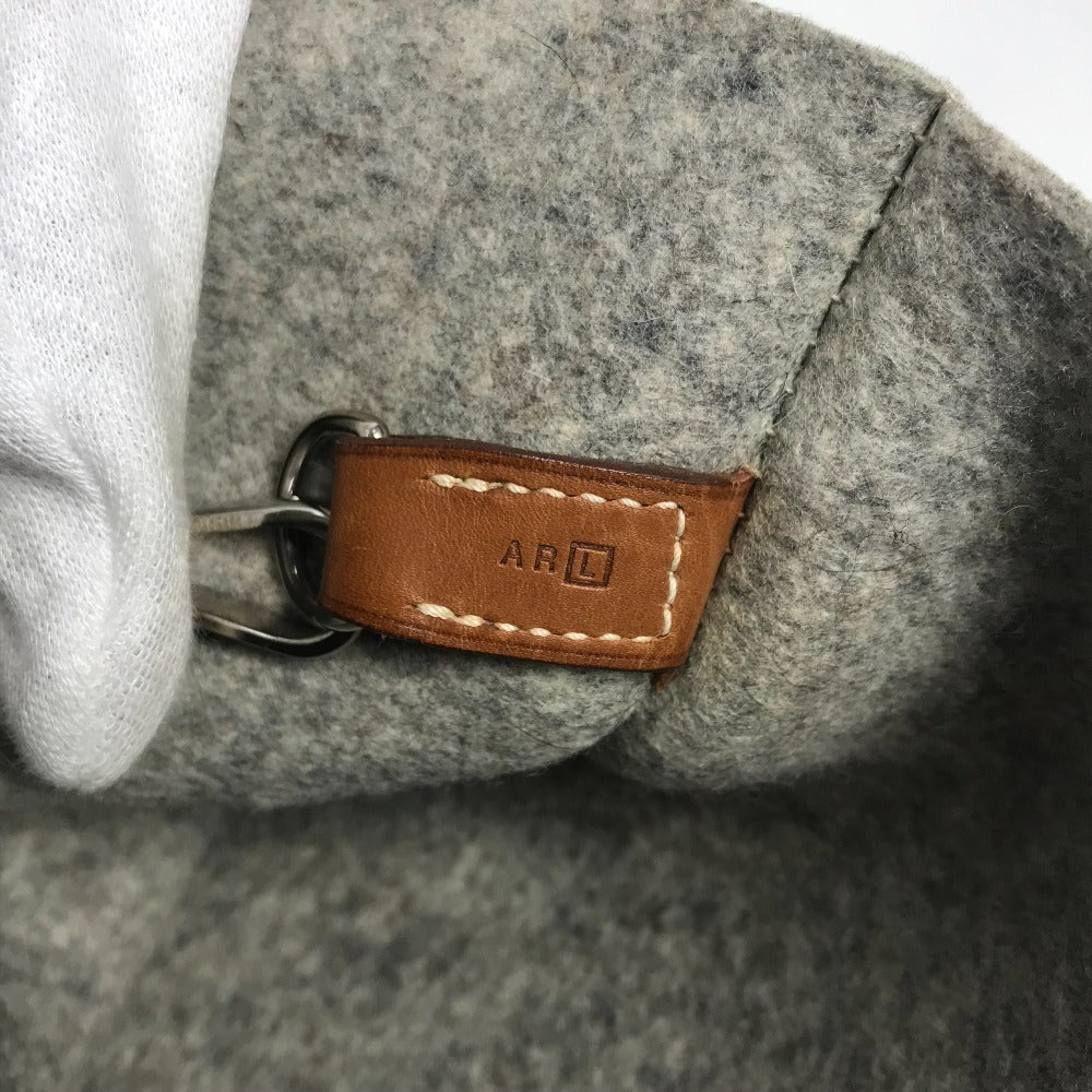 HERMES Karimi GM Shoulder Bag with Pouch, Felt Tote Bag, Women's, Gray