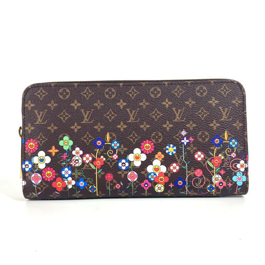 LOUIS VUITTON Ｍ14162 日本限定 LV × TM ジッピー・ウォレット モノグラム 村上隆 ラウンドファスナー 長財布 モノグラムキャンバス ユニセックス ブラウン