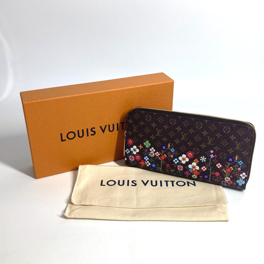 LOUIS VUITTON Ｍ14162 日本限定 LV × TM ジッピー・ウォレット モノグラム 村上隆 ラウンドファスナー 長財布 モノグラムキャンバス ユニセックス ブラウン