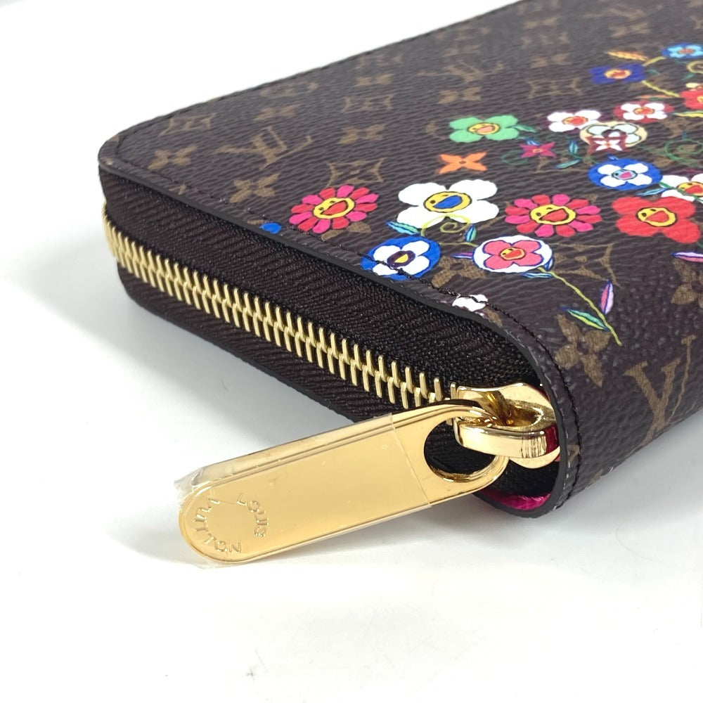 LOUIS VUITTON Ｍ14162 日本限定 LV × TM ジッピー・ウォレット モノグラム 村上隆 ラウンドファスナー 長財布 モノグラムキャンバス ユニセックス ブラウン