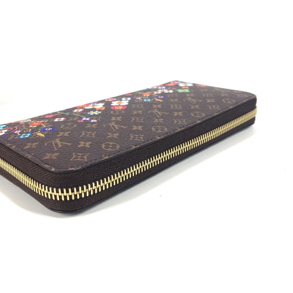 LOUIS VUITTON Ｍ14162 日本限定 LV × TM ジッピー・ウォレット モノグラム 村上隆 ラウンドファスナー 長財布 モノグラムキャンバス ユニセックス ブラウン