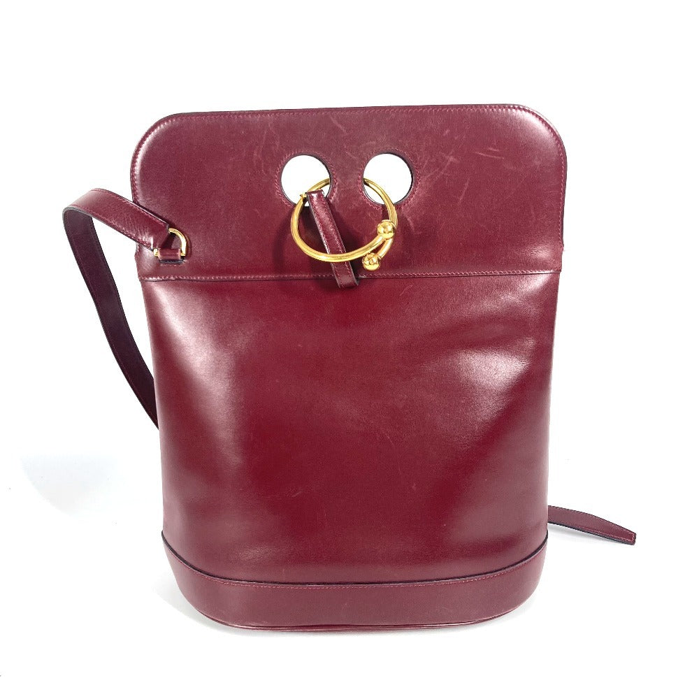 Vintage HERMES Alix Shoulder Bag, Leather, Women's, Bordeaux