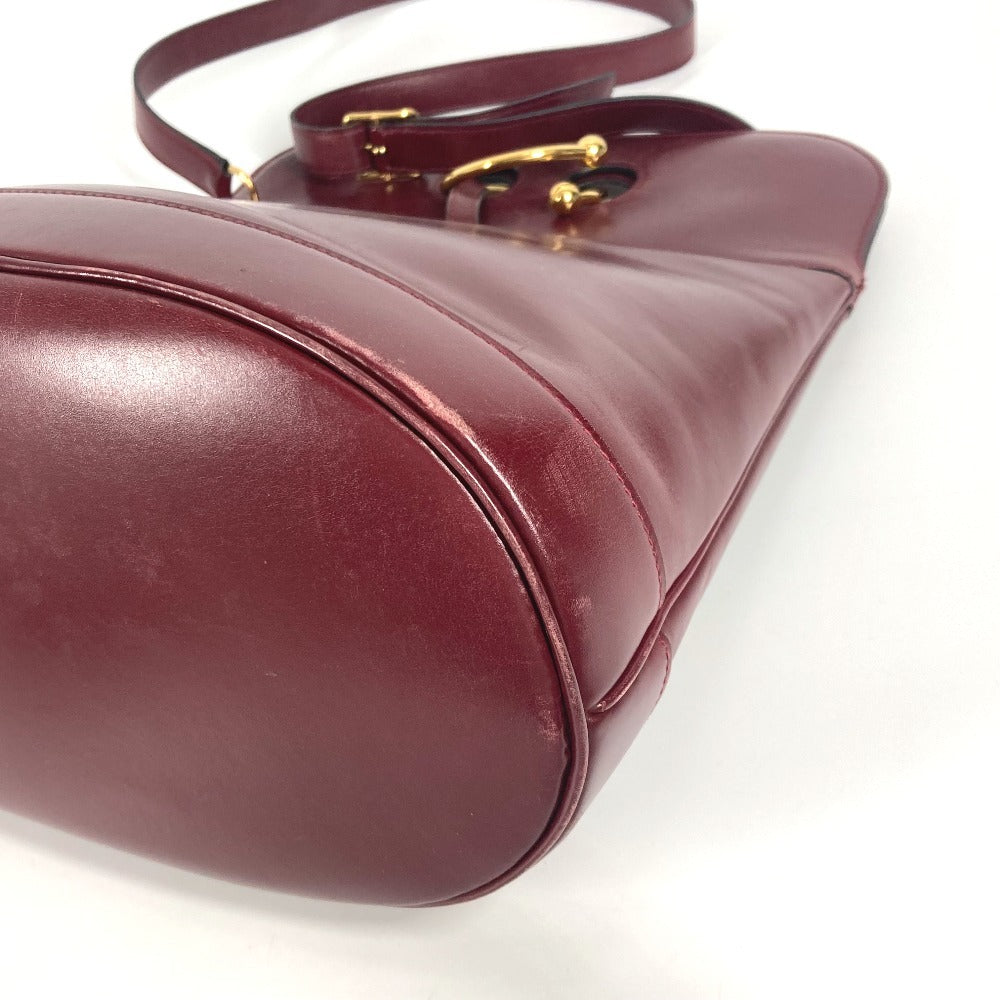 Vintage HERMES Alix Shoulder Bag, Leather, Women's, Bordeaux