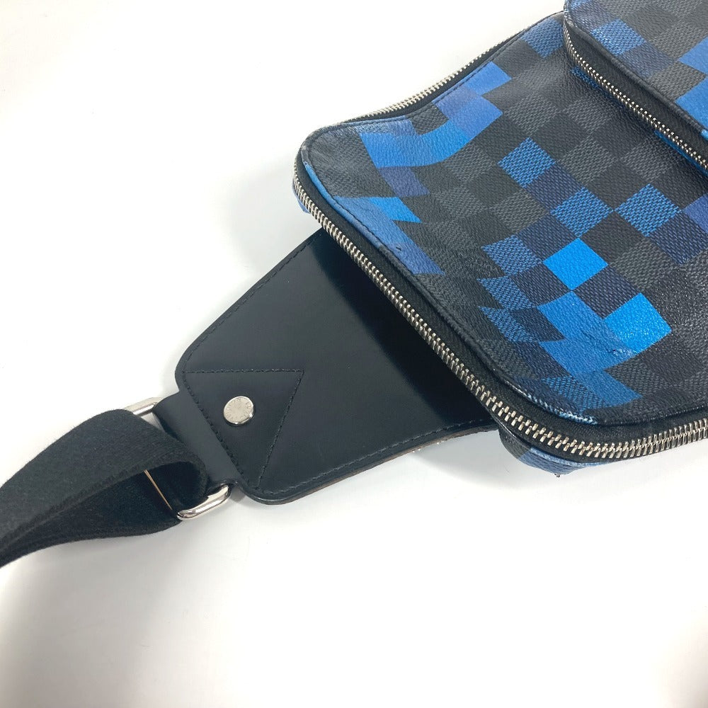 LOUIS VUITTON N40067 Damier Graphite Pixel Avenue Sling Bag, Crossbody Bag, Damier Graphite Canvas, Unisex, Blue