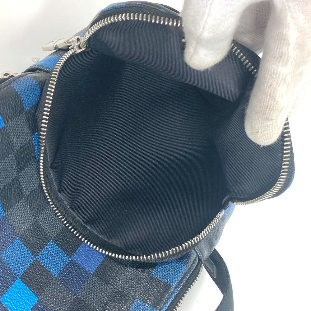 LOUIS VUITTON N40067 Damier Graphite Pixel Avenue Sling Bag, Crossbody Bag, Damier Graphite Canvas, Unisex, Blue
