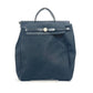 HERMES Airbag Ad PM Handbag/Tote Bag in Leather/Canvas, Unisex, Black