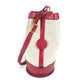 HERMES Vintage Standy Bag, Crossbody Drawstring Shoulder Bag, Leather/Canvas, Women's, Red