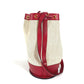 HERMES Vintage Standy Bag, Crossbody Drawstring Shoulder Bag, Leather/Canvas, Women's, Red