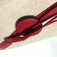 HERMES Vintage Standy Bag, Crossbody Drawstring Shoulder Bag, Leather/Canvas, Women's, Red