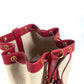 HERMES Vintage Standy Bag, Crossbody Drawstring Shoulder Bag, Leather/Canvas, Women's, Red