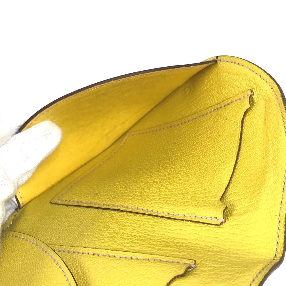 HERMES In the Loop Compact Wallet, Bifold Wallet, Coin Case, Leather, Unisex, Yellow