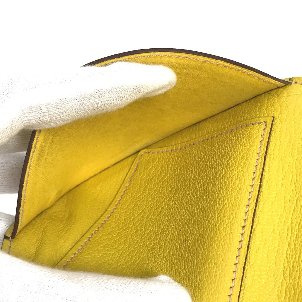 HERMES In the Loop Compact Wallet, Bifold Wallet, Coin Case, Leather, Unisex, Yellow