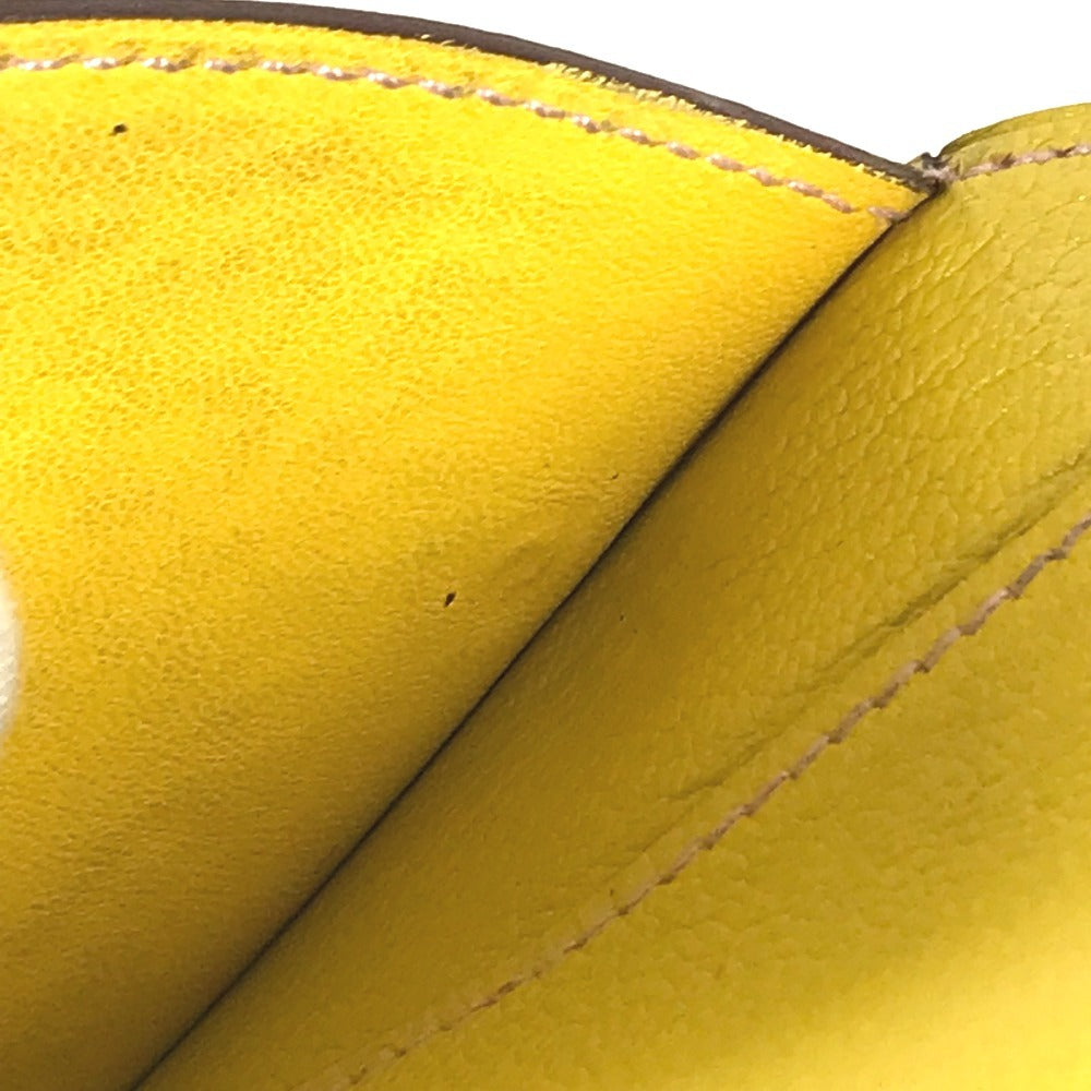 HERMES In the Loop Compact Wallet, Bifold Wallet, Coin Case, Leather, Unisex, Yellow