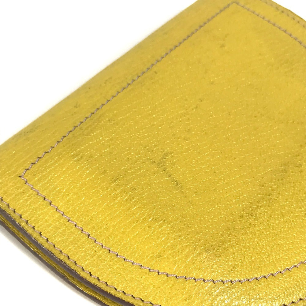 HERMES In the Loop Compact Wallet, Bifold Wallet, Coin Case, Leather, Unisex, Yellow